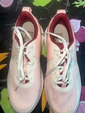 Alegria Pink and White Women’s Athletic Shoes